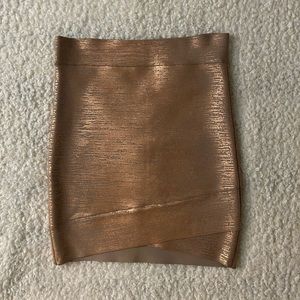 BCBG bandage rose gold skirt!